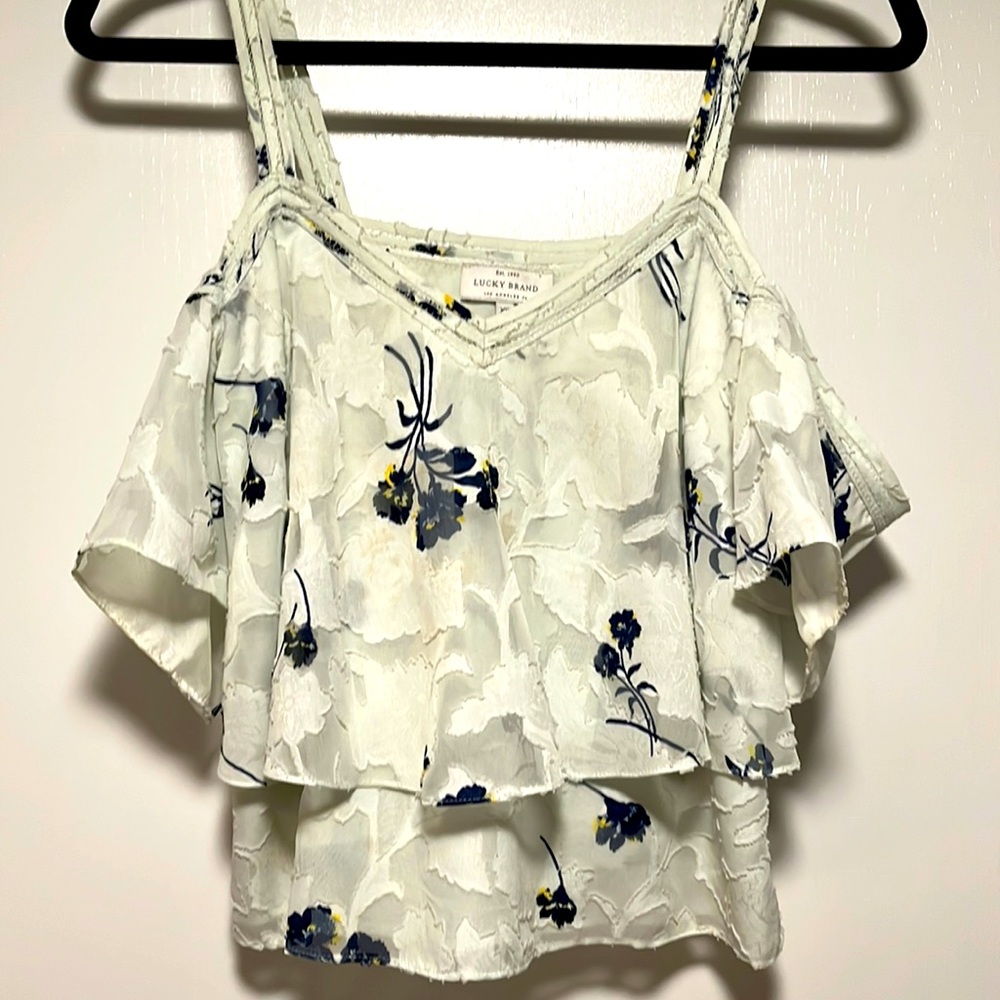 Lucky Brand Floral Flutter Top